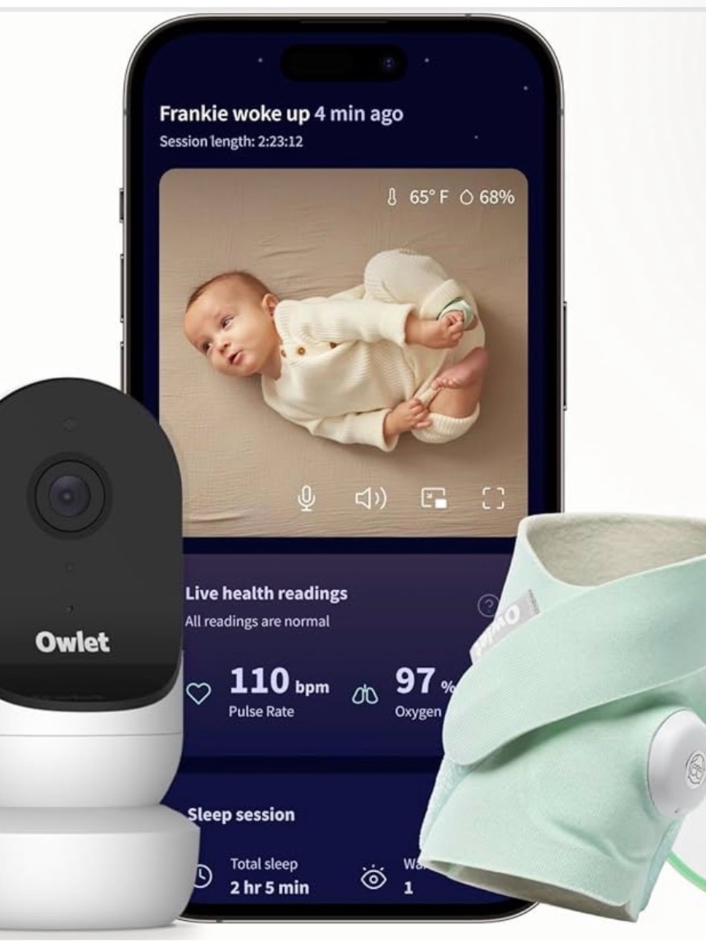 Owlet Baby Monitor Bundle with Mint Smart Sock - Mint